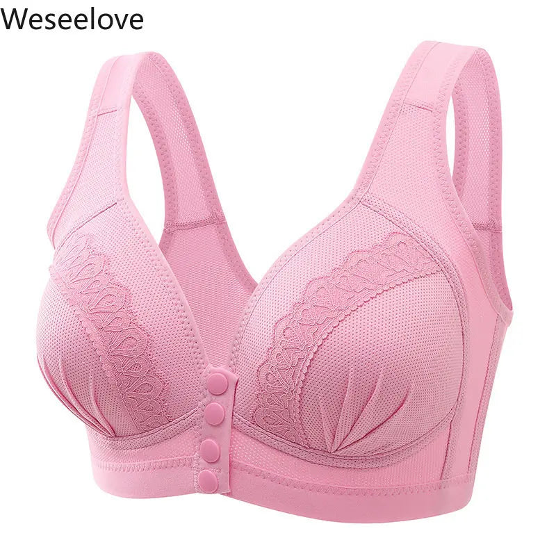 Front Closure Bra for Women - Wireless, Push Up, Plus Size, No Steel Ring