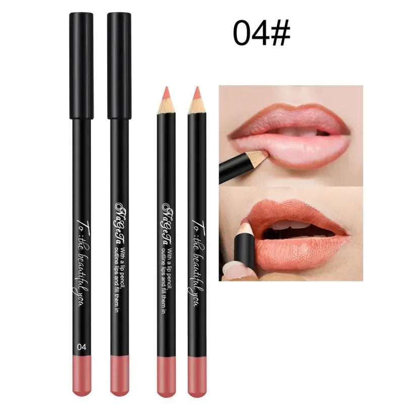 24 Color Matte Lipstick Pencil Long Lasting Lip Liner Velvet Lips Makeup Cosmetic Maquillaje Women Beauty Make Up Can Be Cut