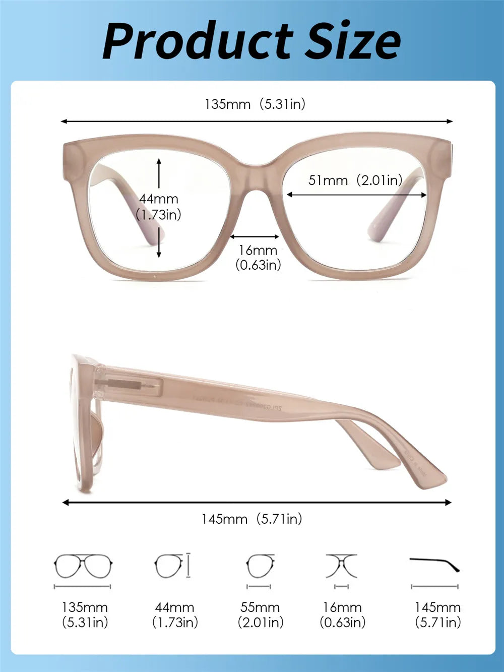 JM Anti Blue Light Square Reading Glasses for Women - Spring Hinge Presbyopia Glasses with Diopters 1 to 4.0