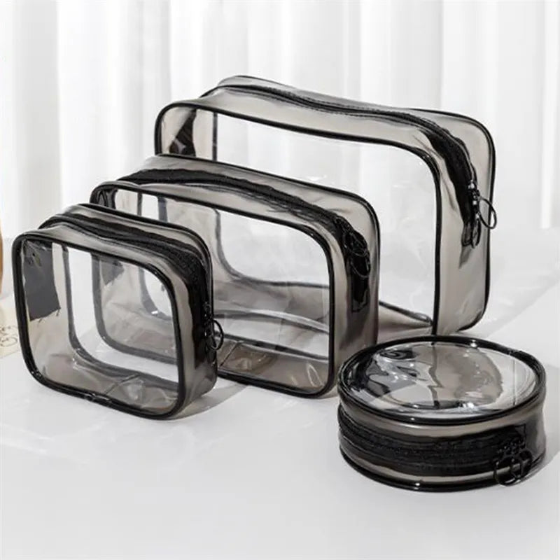 Transparent Cosmetic Bag PVC Women Zipper Clear Makeup Bags Beauty Case Travel Make Up Organizer Storage Bath Toiletry Wash Bag