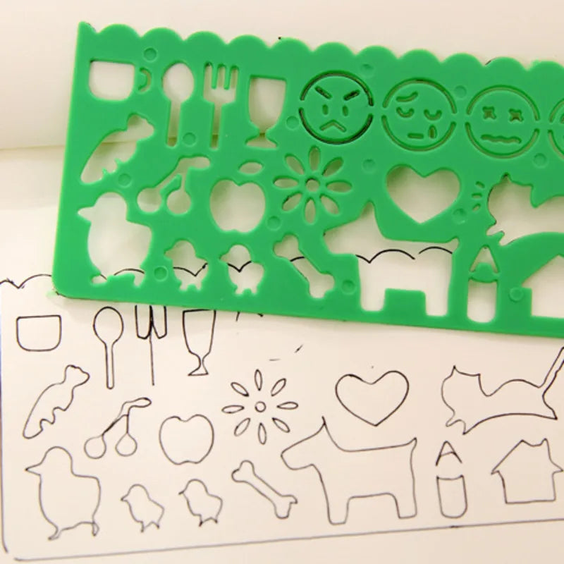 4PCS Kids Drawing Toys, Painting Template Boards, Plastic Rulers, Art Craft, Educational Learning Tools, Children's Gift