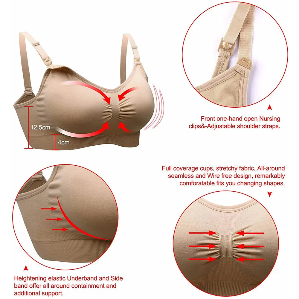 Breastfeeding Bras: Wirefree, Breathable Maternity Nursing Bra for Feeding, Nursing Underwear for Pregnant Women