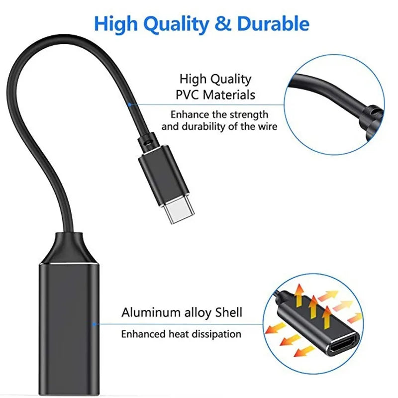 USB C To HDMI-Compatible Adapter Cable Type C 4K USB 3.1 HDTV Converter Cable For Projector PC MacBook Pro Laptop Tablet HUAWEI