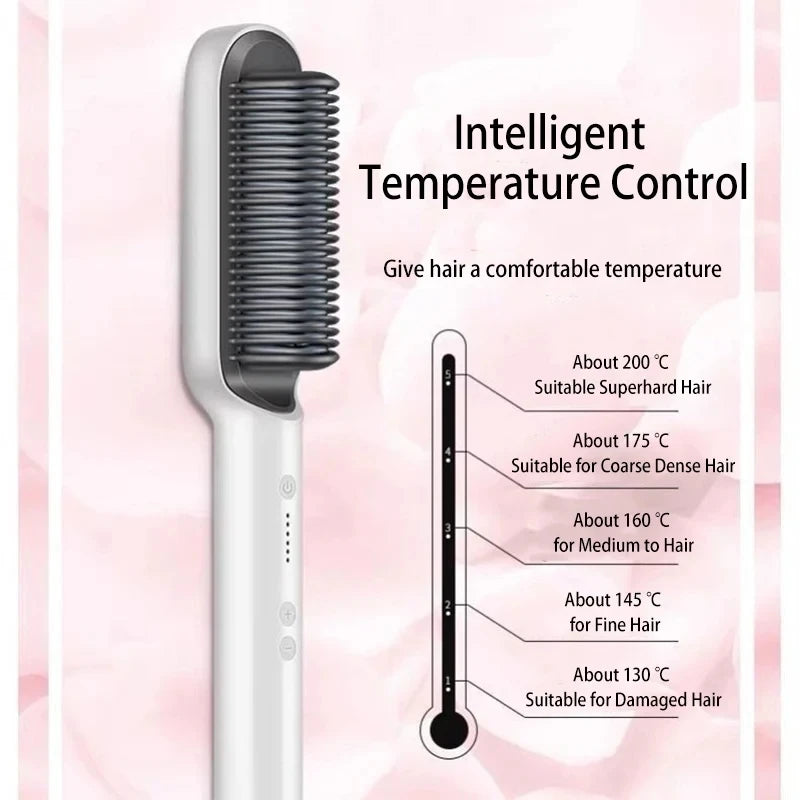 Negative Ion Hair Straightener Hot Comb Curling Iron Multi-speed Electric Straightening Comb Curling Iron Hair Styling Tools