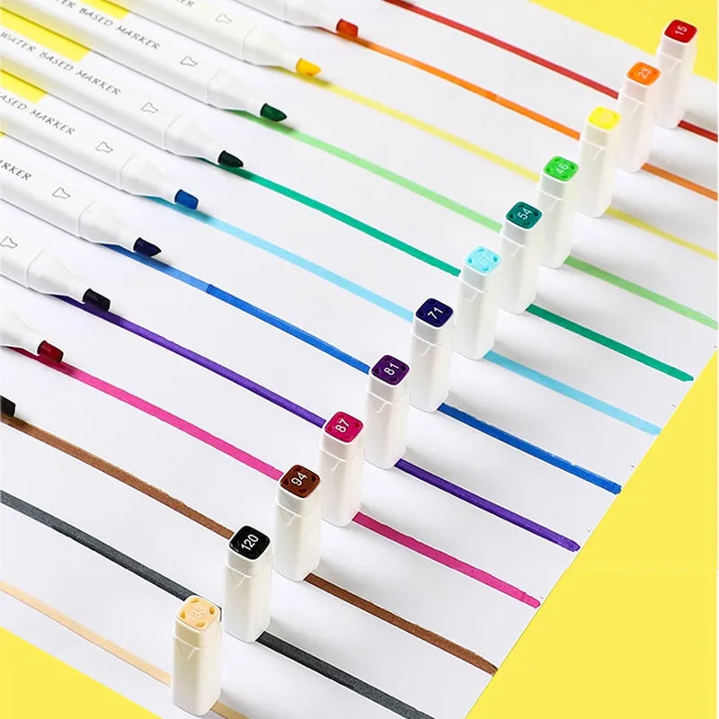 12/18/24/36/48 Highlighter Color Pen Double-Headed Color Marker Art Marker Set Art Stationery School Office Supplies