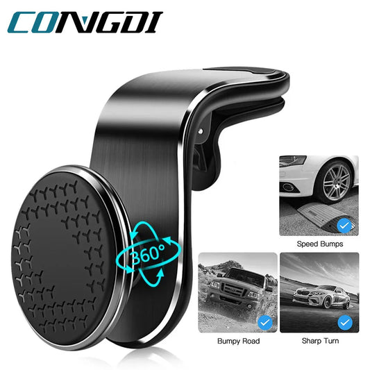 Magnetic Car Phone Holder for Air Vent, Rotatable Clip Mount for Xiaomi, Red Mi, Huawei, Samsung - GPS and Cellphone Support Stand for Vehicles