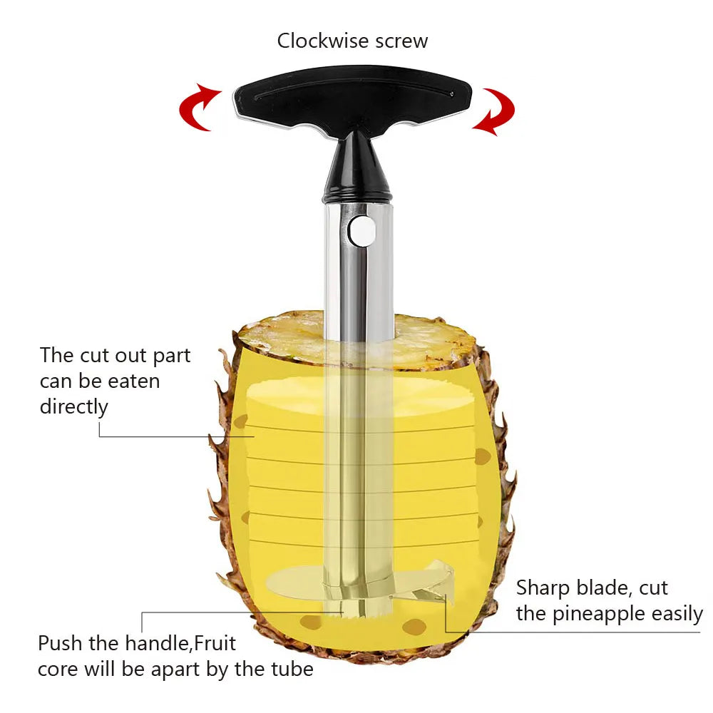 Fruit Vegetable Knife - Stainless Steel Pineapple Peeler and Spiralizer Cutter