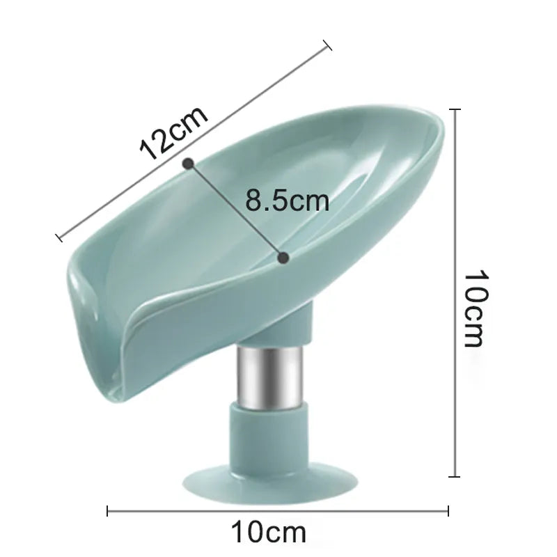 Leaf Shape Soap Tray PP Soap Box Non-slip Drain Soap Dish With Suction Cup Sponge Soap Holder Bathroom Accessories