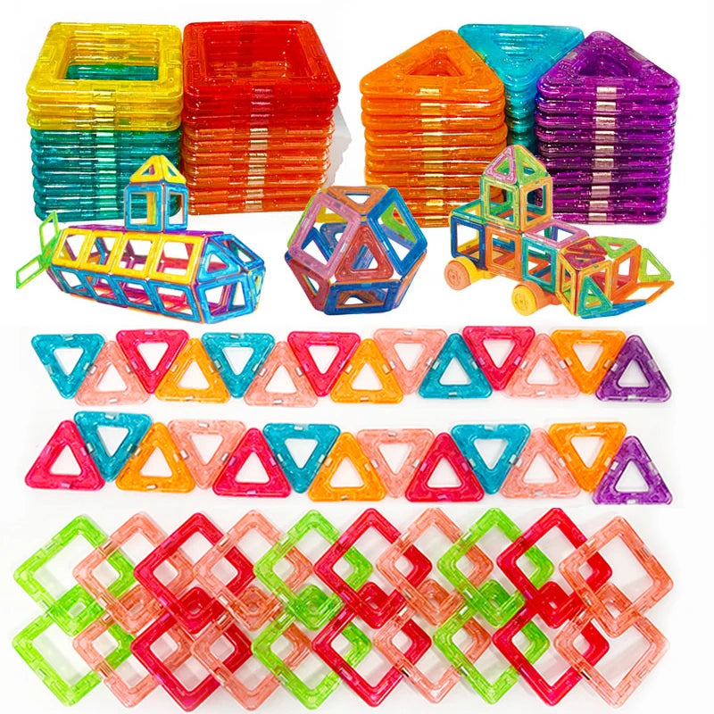 64-184Pcs Kids Magnetic Building Blocks Mini Size Magnet Toys for Boys Construction Set STEM Toy for Children Girls