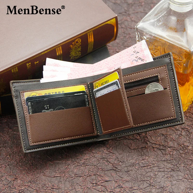 Men's Tri-fold Wallet with Multi-card Slots and Coin Purse