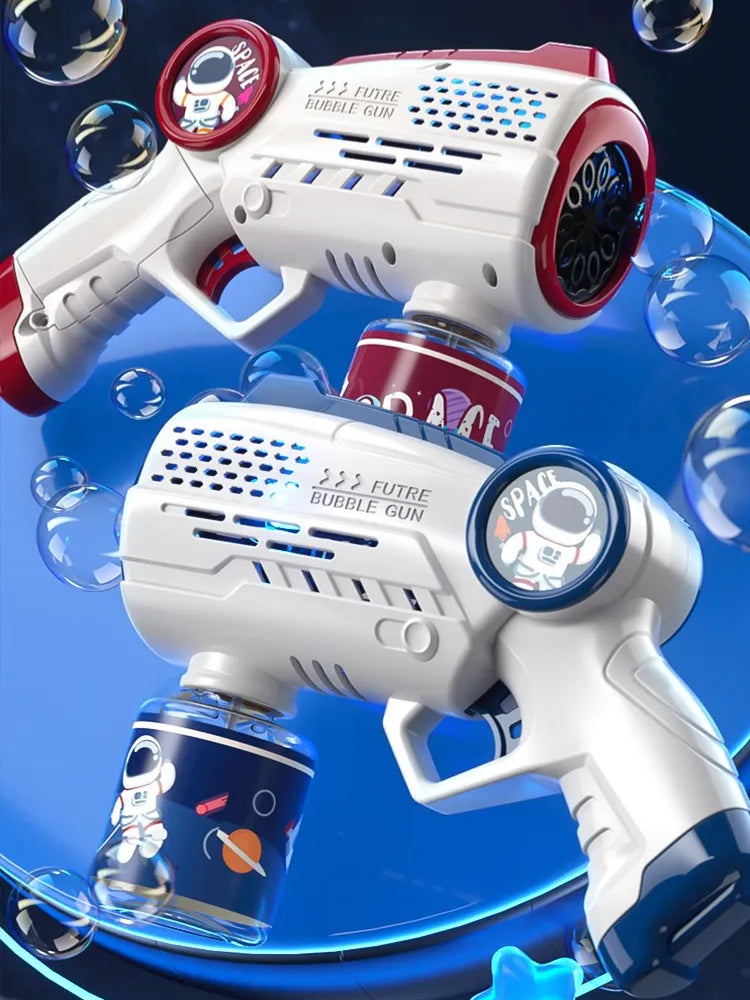 Astronaut-Themed Electric Bubble Machine Gun for Beach and Outdoor Fun, Ideal Gift for Kids