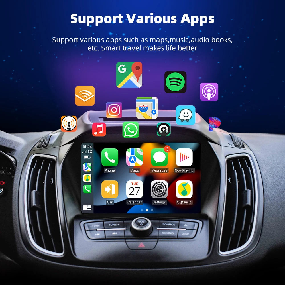 EKIY Wired to Wireless Carplay for Toyota Mazda Nissan Camry Suzuki Subaru Citroen Audi Mercedes Kia Ford Opel IOS15 Spotify BT