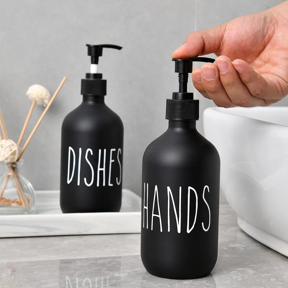 500ml Bathroom Matte Black Hand Soap Bottle Kitchen Soap Dispenser Dish Soap Bottle  Refillable  Bottle  Home Decoration