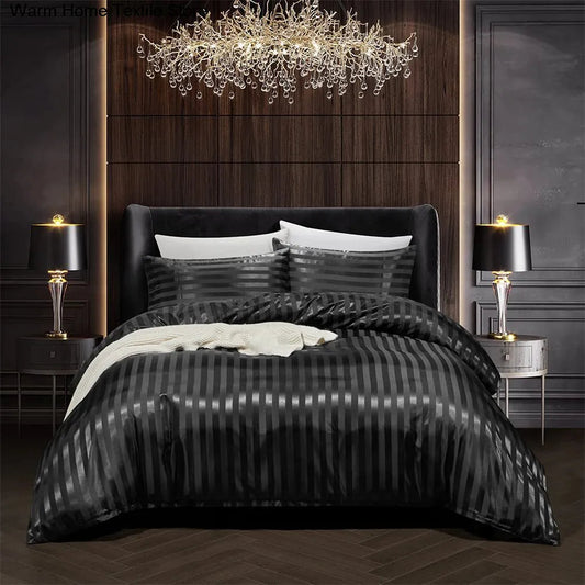 Luxury Satin Bedding Set Duvet Cover With Pillowcase European Style Double King Size Comfortable Bed Covers Bed Linen No Sheet