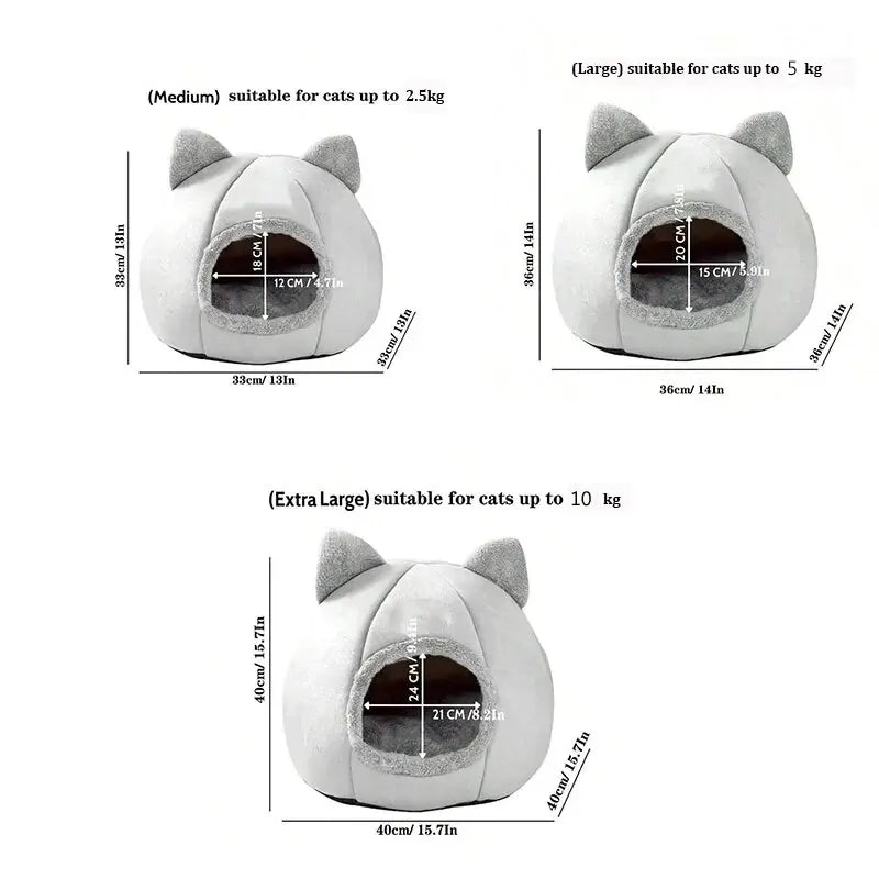 Pet Tent Cave Bed for Cats Small Dogs Self-Warming Cat Tent Bed Cat Hut Comfortable Pet Sleeping Bed