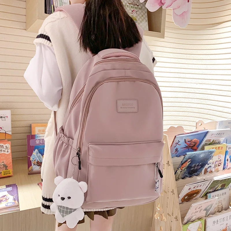 New High Capacity Waterproof College Backpack - Fashionable for Women, Suitable for Laptops, School Bags, Travel, and More"