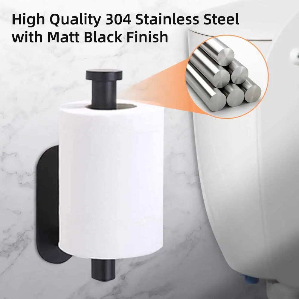 Self-Adhesive Stainless Steel Toilet Paper Holder, Wall Mount, No Punching, for Bathroom/Kitchen