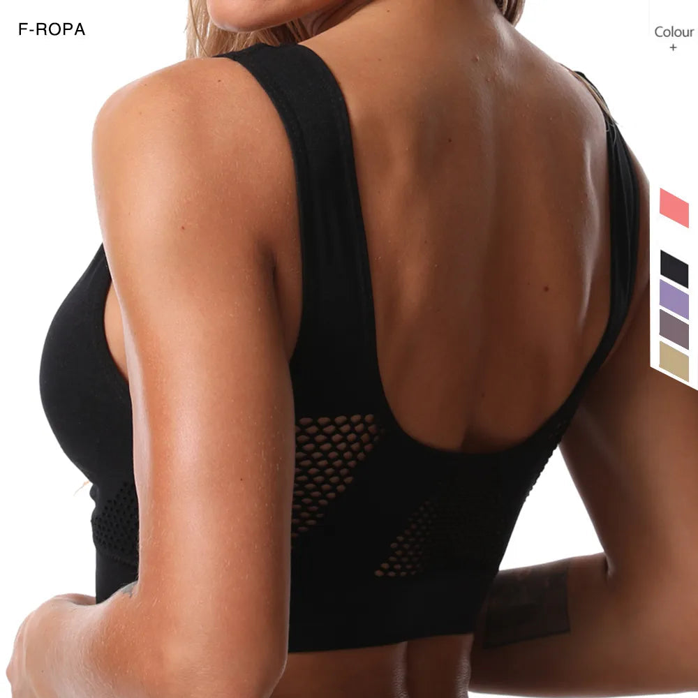 Seamless Mesh Sports Bras for Women - Fitness, Gym, Running, Yoga - Shockproof, Wireless, Breathable - Plus Size up to 6XL