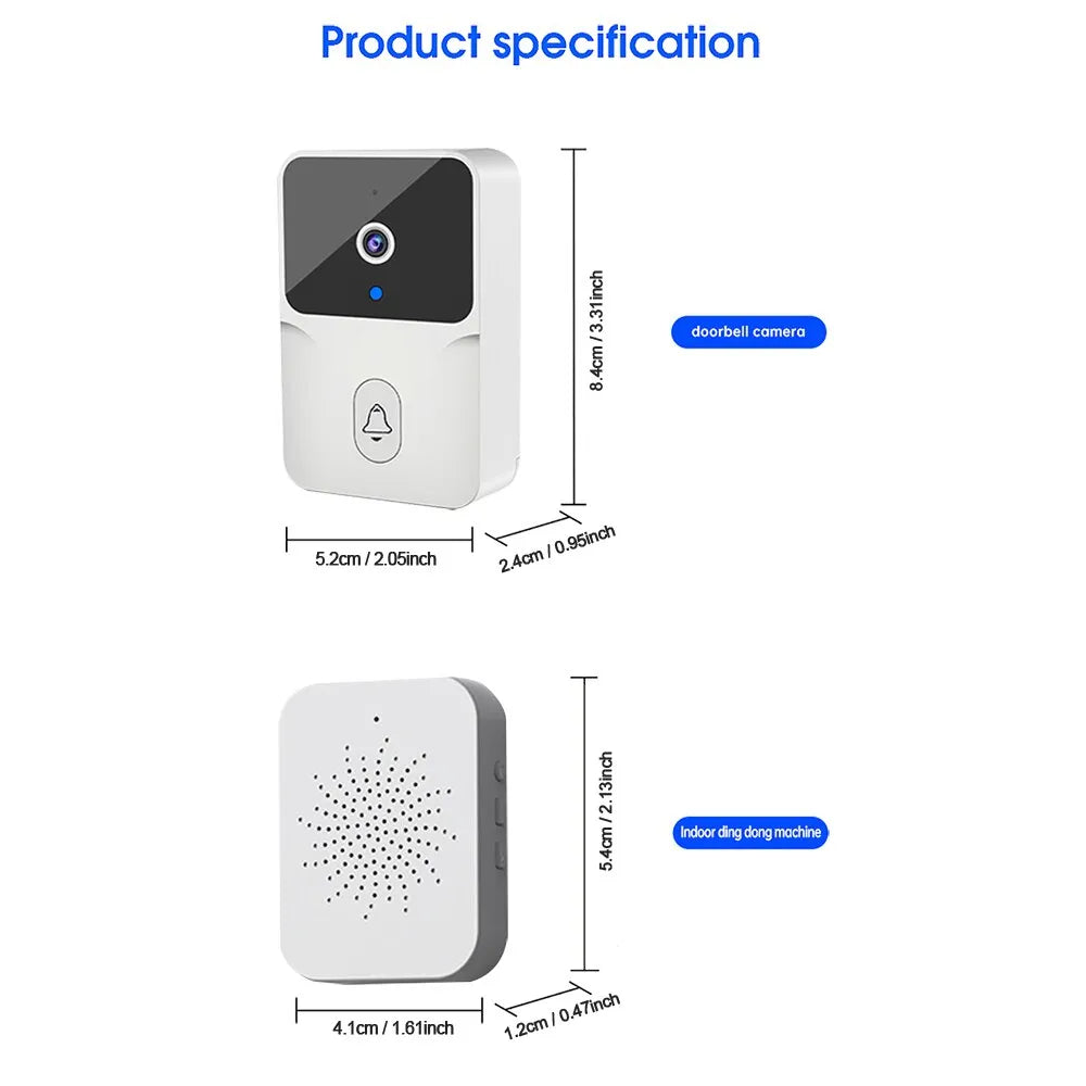 ONENUO Tuya Wireless Doorbell Home Welcome Doorbell Smart Outdoor Doorbell Camera Night Vision HD Video Door Bell Voice Change