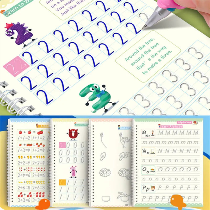 Reusable Magic Copybook Drawing Toy for Children, Montessori Pen Control Training, Writing Sticker Learning, Educational Kids' Toy