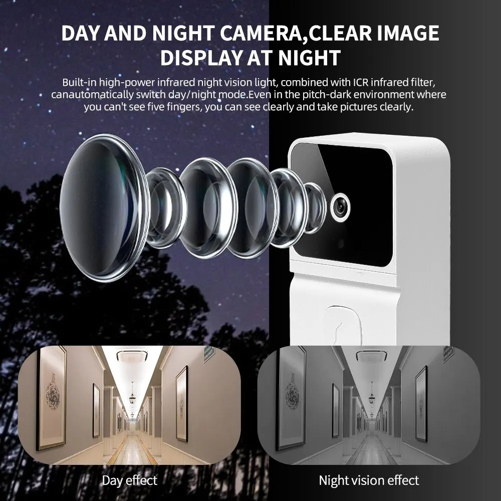 ONENUO Tuya Wireless Doorbell Home Welcome Doorbell Smart Outdoor Doorbell Camera Night Vision HD Video Door Bell Voice Change