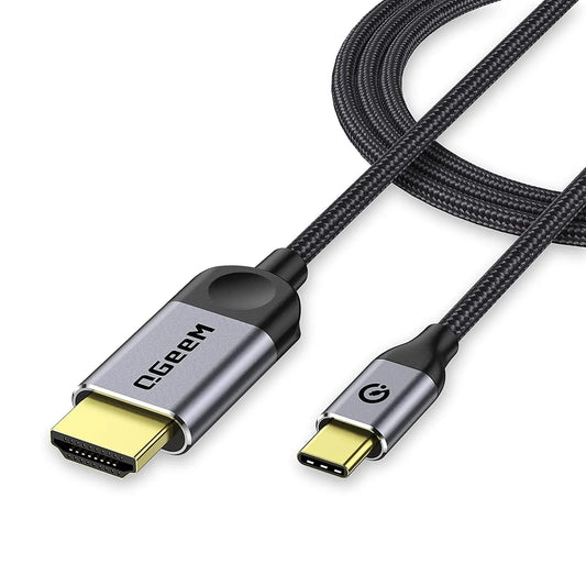 QGeeM USB C to HDMI Cable Adapter 6ft 4K, USB Type C to HDMI Cable Thunderbolt 3 Compatible with MacBook Pro 2017-2020 IPad pro