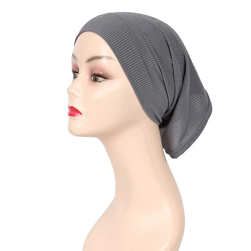 Solid Modal Cotton Underscarf Caps, Fashion Hijab, Women's Veil Turbans, Head Scarves