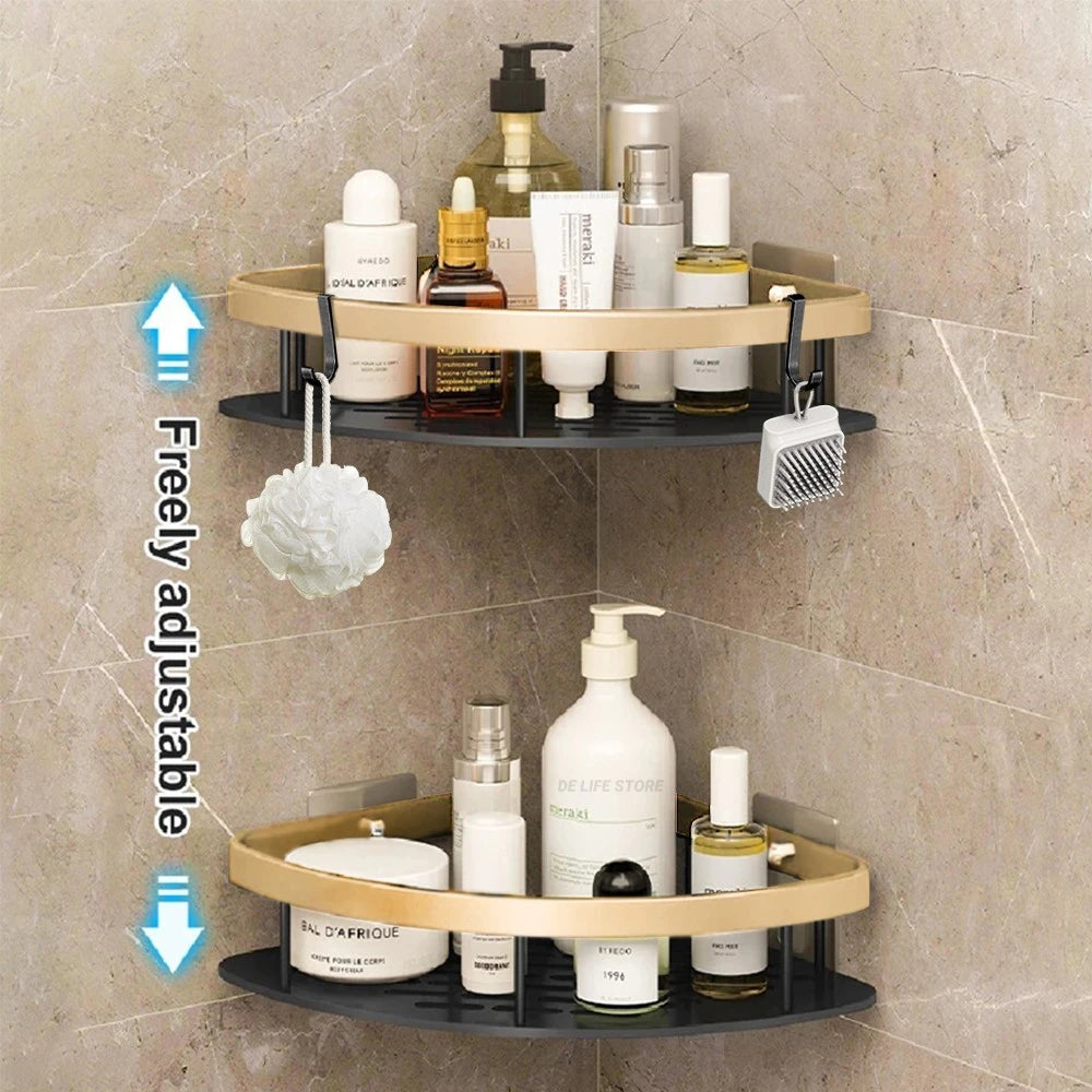 1-3PCS Bathroom Corner Shelf - Wall Mounted Nail-Free Shower Organizer