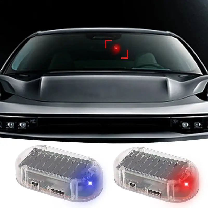 Car Fake Security Light Solar Powered Simulated Dummy Alarm Wireless Warning Anti-Theft Caution Lamp LED Flashing Lights