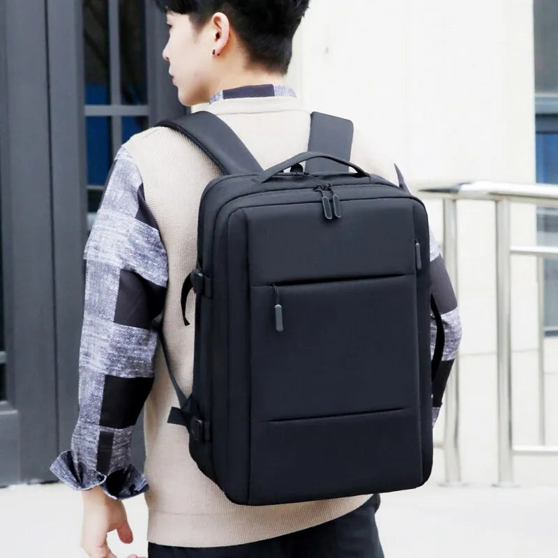 Classic Travel Backpack for Men - Business, School, Expandable, USB Charging, Large Capacity, Laptop Waterproof, Fashion Backpack