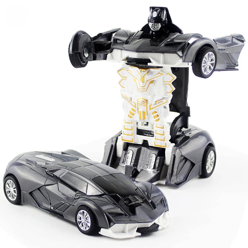 One-key Automatic Transform Robot Car Model Toy for Boys Children Plastic Funny Action Figures Deformation Vehicles Car Kid