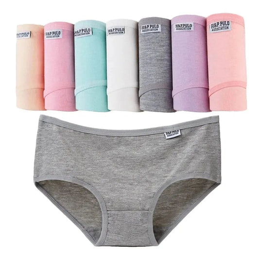 7Pcs/Lot Plus Size Underwear Women's Panties Cotton Girl Briefs Sexy Lingeries Shorts Underpant Solid Panty Female Intimates 4XL