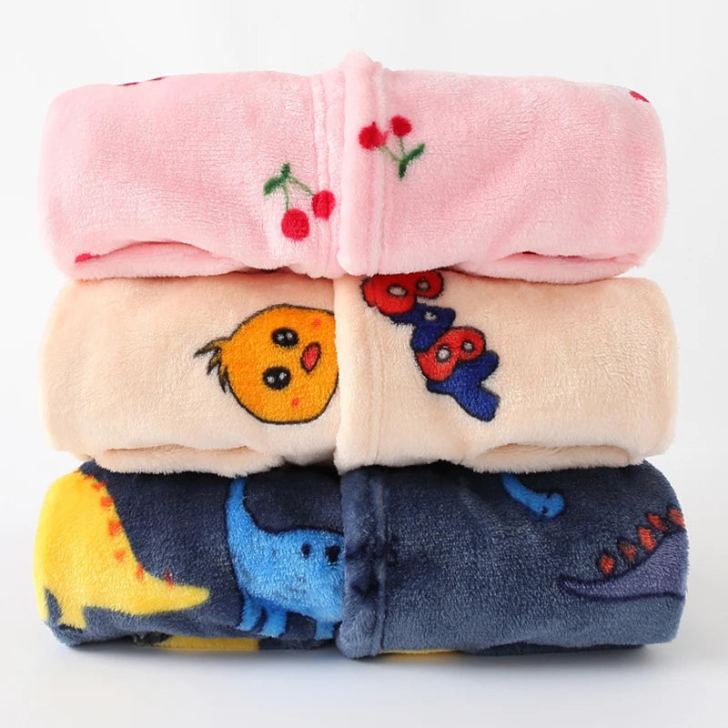 Boy and Girls Flannel Pajamas Robe Autumn and Winter Children Sleepwear Soft Hooded Kids Homewear 2-8 Years