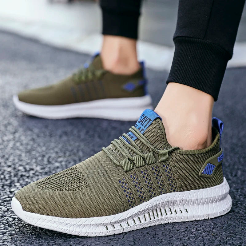 Fashion Sneakers for Men Lightweight Men's Casual Shoes Breathable Male Footwear Lace Up Walking Shoe