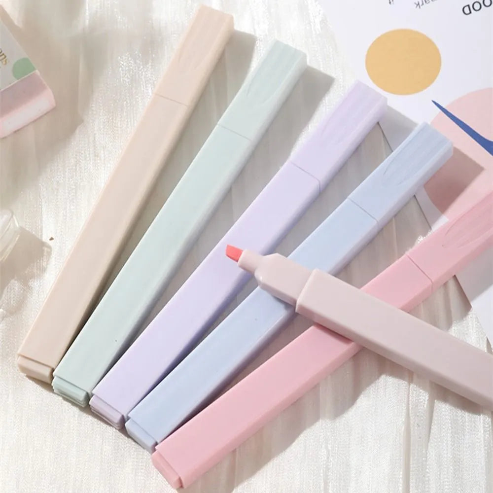 6Pcs Pastel Highlighters, Art Drawing Markers, Fluorescent, Colorful, for Students and Office Use