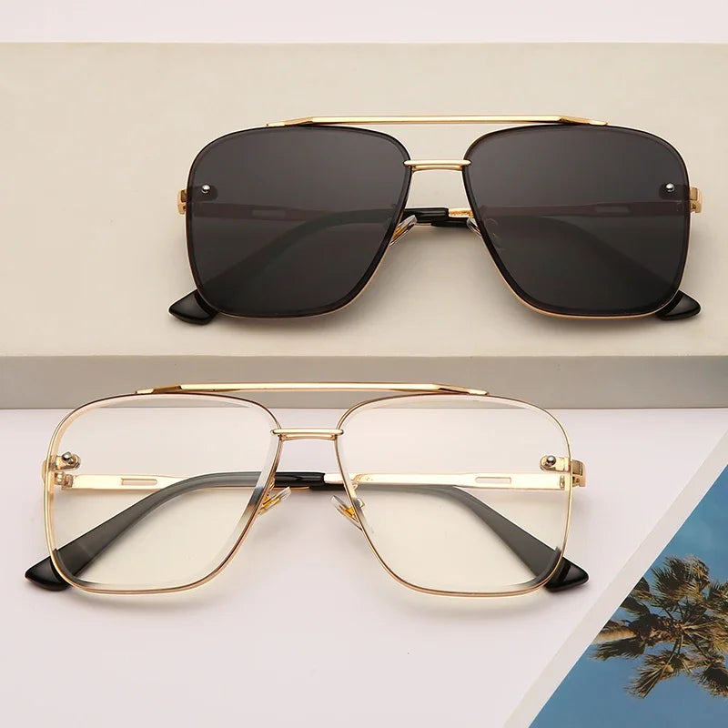 New Fashion Classic Square Sunglasses - Men's Cool Vintage Design, Metal Sun Glasses for Women, UV400 Protection