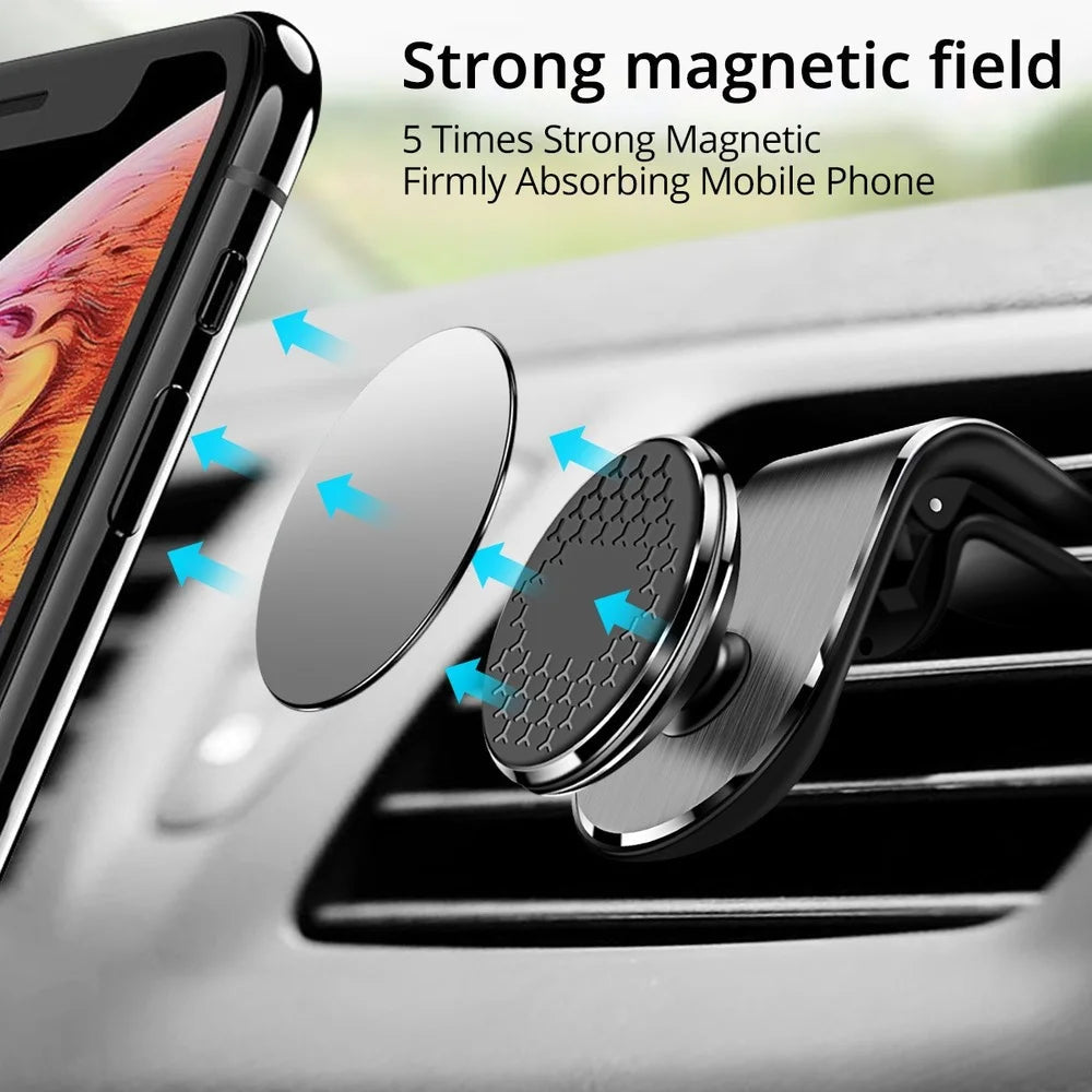 Magnetic Car Phone Holder for Air Vent, Rotatable Clip Mount for Xiaomi, Red Mi, Huawei, Samsung - GPS and Cellphone Support Stand for Vehicles