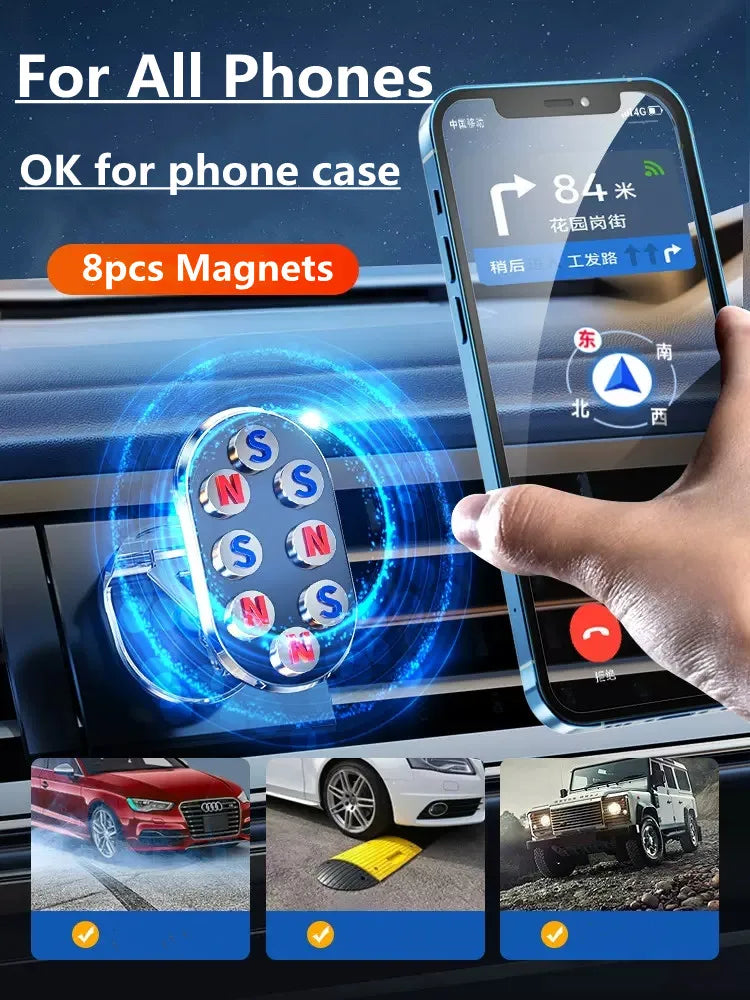 1080 Rotatable Magnetic Car Phone Holder Magnet Smartphone Support GPS Foldable Phone Bracket in Car For iPhone Samsung Xiaomi