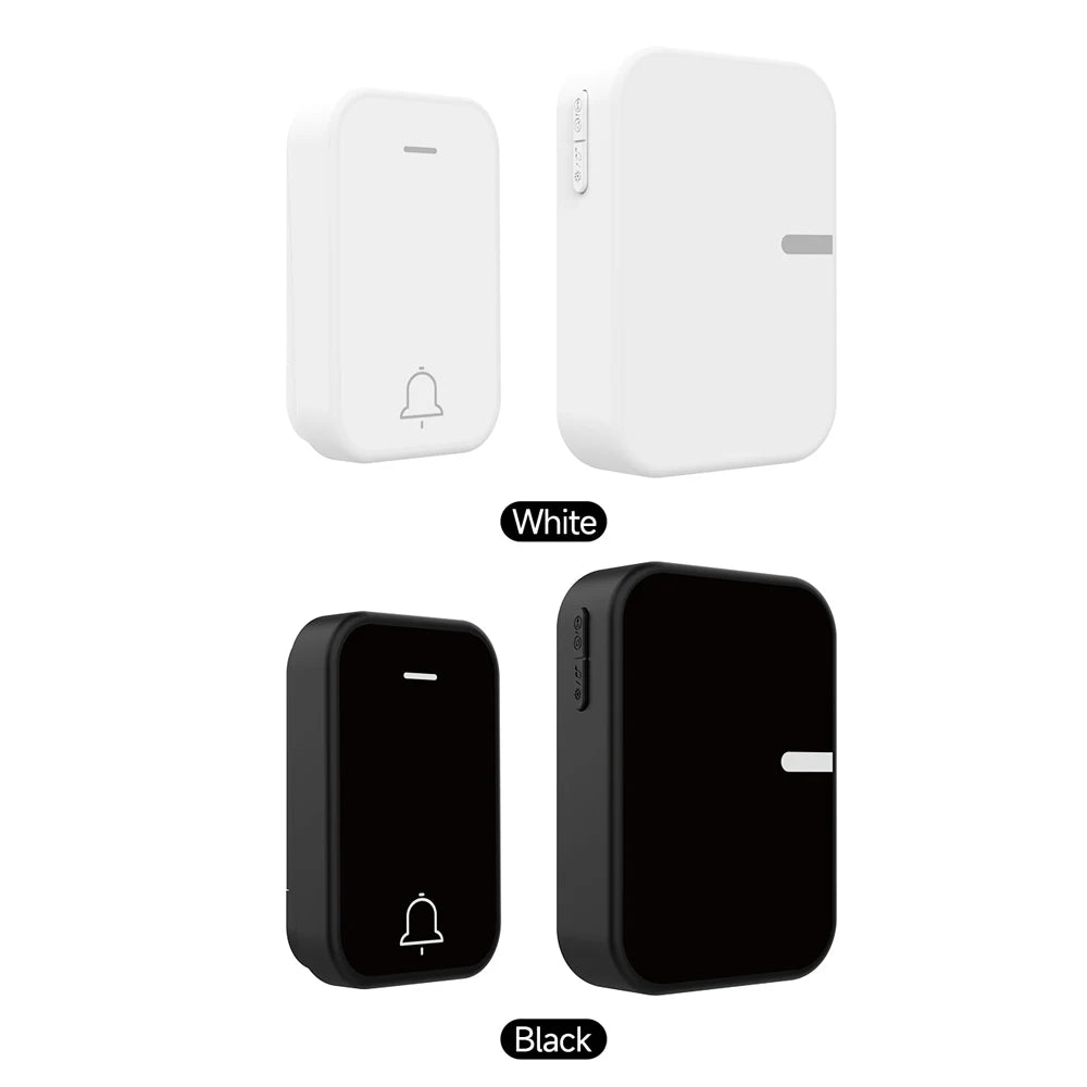 Black Acrylic Kinetic Energy Wireless Doorbell  38 Songs No Battery Waterproof Self Powered Door Bell