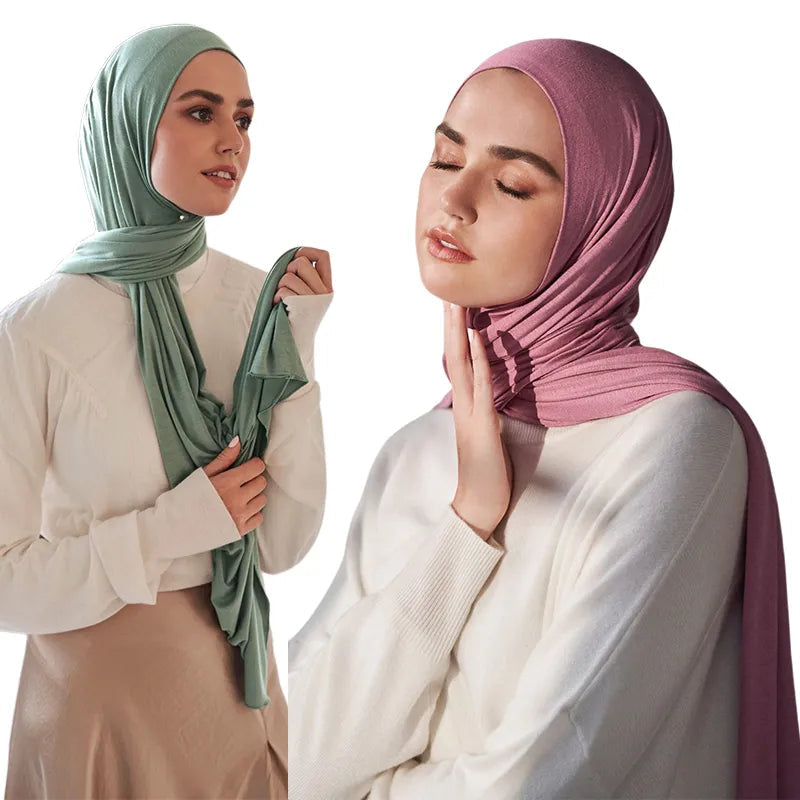 60x170CM Women Fashion Modal Cotton Jersey Hijab Ladies High Quality Plain Soft Turban Long Africa Scarf Shawl