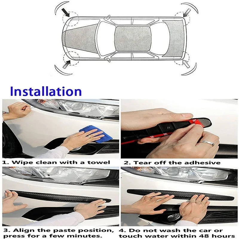 2Pc Universal Anti-Collision Protector Rubber Auto Front And Rear Corner Bumper Cover Guard Lip Strip Sticker Scratch Protection