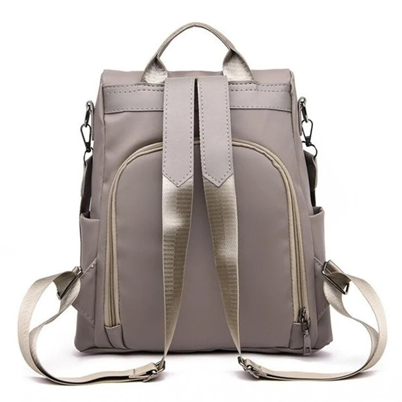 New Women's Multifunction Backpack - Casual Nylon School Bag for Girls - Fashion Detachable Strap - Travel Shoulder Bag