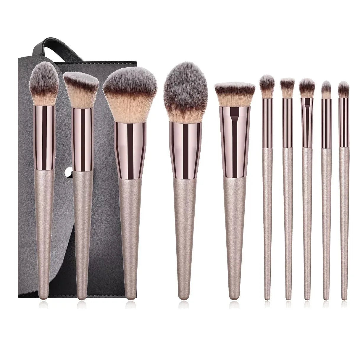 Hot Champagne Makeup Brushes Set for Women Cosmetic Foundation Powder Blush Eyeshadow Kabuki Blending Make Up Brush Beauty Tools - Etawia Products