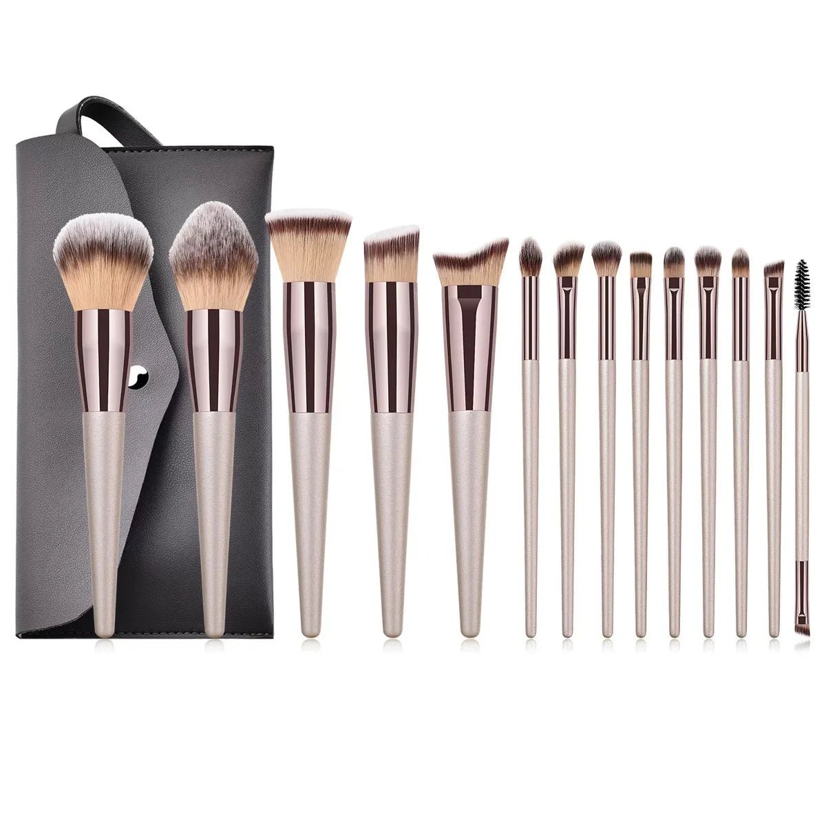 Hot Champagne Makeup Brushes Set for Women Cosmetic Foundation Powder Blush Eyeshadow Kabuki Blending Make Up Brush Beauty Tools - Etawia Products