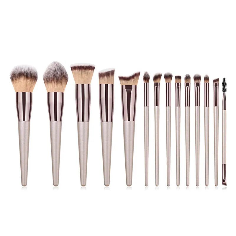 Hot Champagne Makeup Brushes Set for Women Cosmetic Foundation Powder Blush Eyeshadow Kabuki Blending Make Up Brush Beauty Tools - Etawia Products