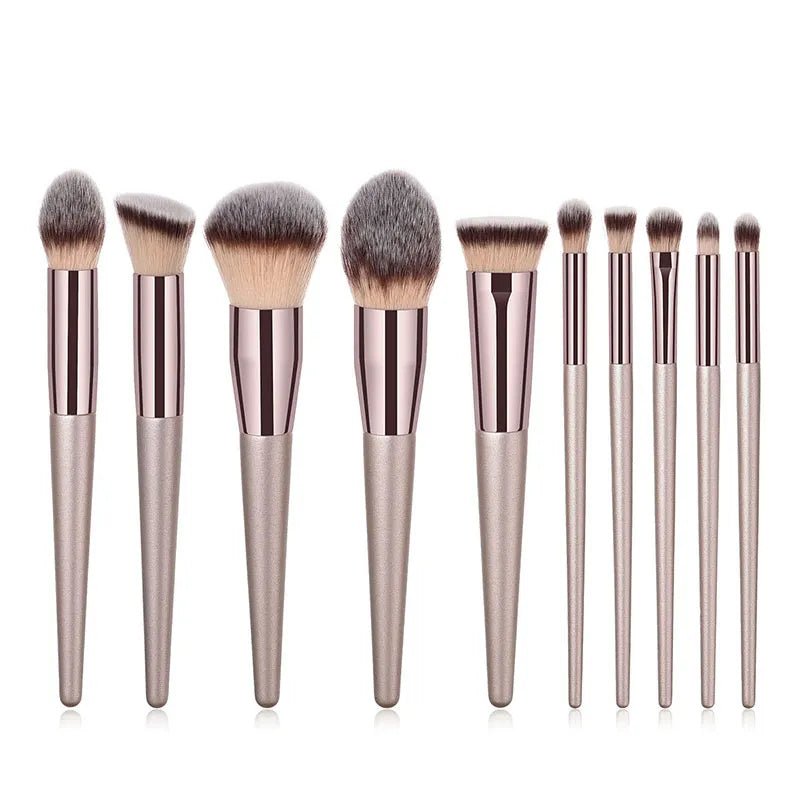 Hot Champagne Makeup Brushes Set for Women Cosmetic Foundation Powder Blush Eyeshadow Kabuki Blending Make Up Brush Beauty Tools - Etawia Products