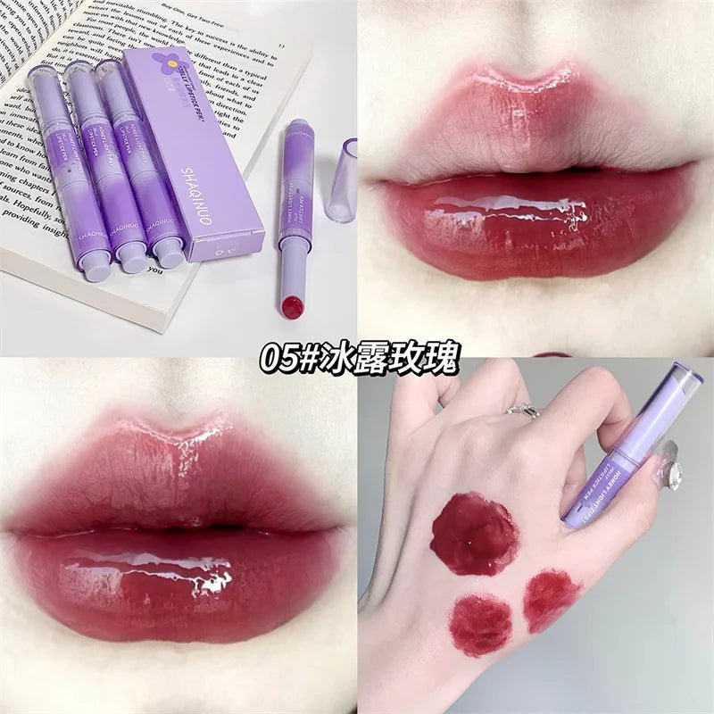 Jelly Mirror Lipstick Lip Gloss Non-stick Cup Mirror Lip Tint Heart-shaped Lipstick Moisturizing Lipgloss Long-lasting Lipstick - Etawia Products