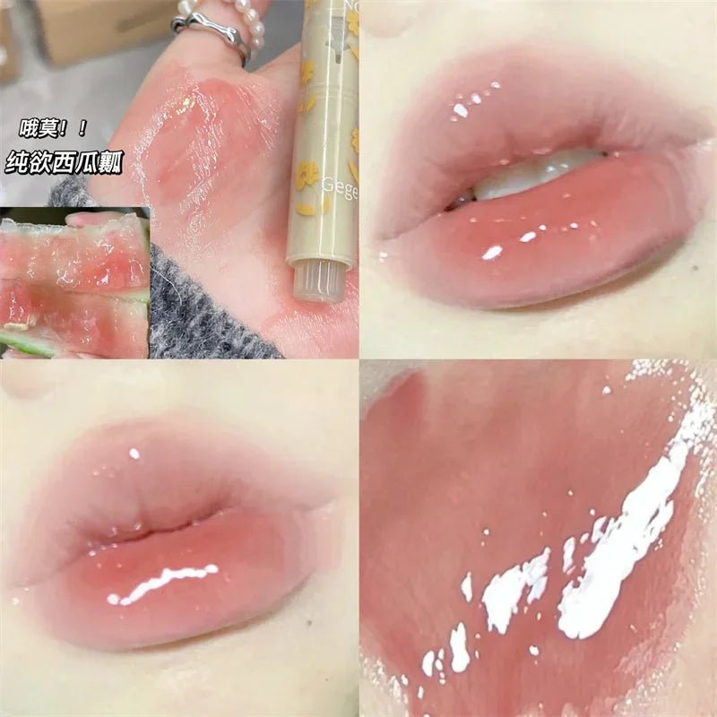 Jelly Mirror Lipstick Lip Gloss Non-stick Cup Mirror Lip Tint Heart-shaped Lipstick Moisturizing Lipgloss Long-lasting Lipstick - Etawia Products