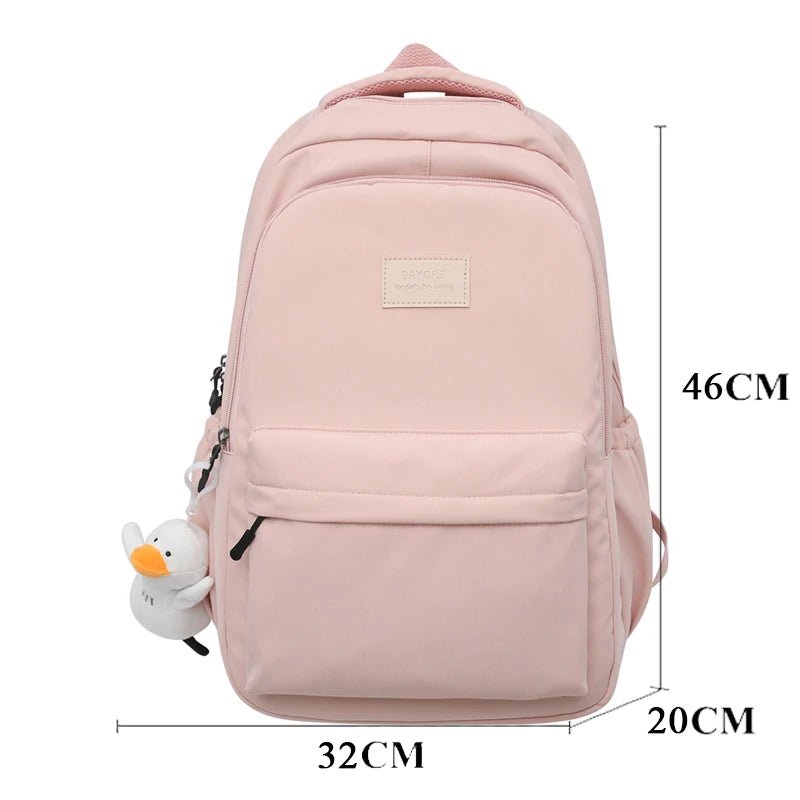 JOYPESSIE Waterproof Teenage Bookbag Nylon Rucksack Fashion Girl Backpack Women Shoulder Bag High School Schoolbag Black Mochila - Etawia Products