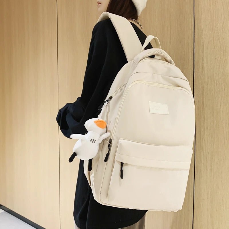 JOYPESSIE Waterproof Teenage Bookbag Nylon Rucksack Fashion Girl Backpack Women Shoulder Bag High School Schoolbag Black Mochila - Etawia Products